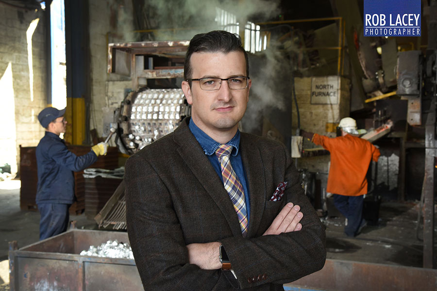Avon Metals CEO Steven Munnock overseeing ingots being made in the precious metals foundary