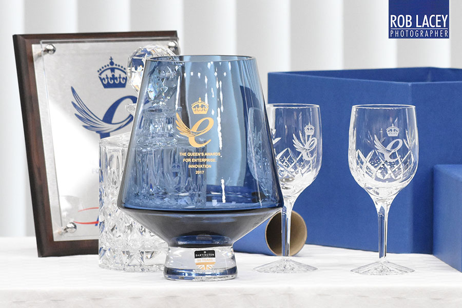 Close-up of the Queens Award won by Adey in Cheltenham