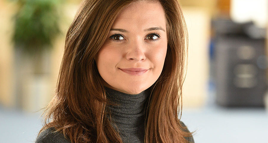 Headshot blurry office background