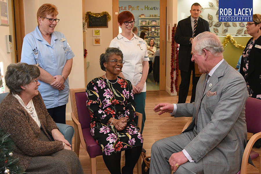 HRH Prince Charles visiting Sue Ryder hospice