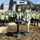 Cutting the first sod at McLaren Construction - Banbury