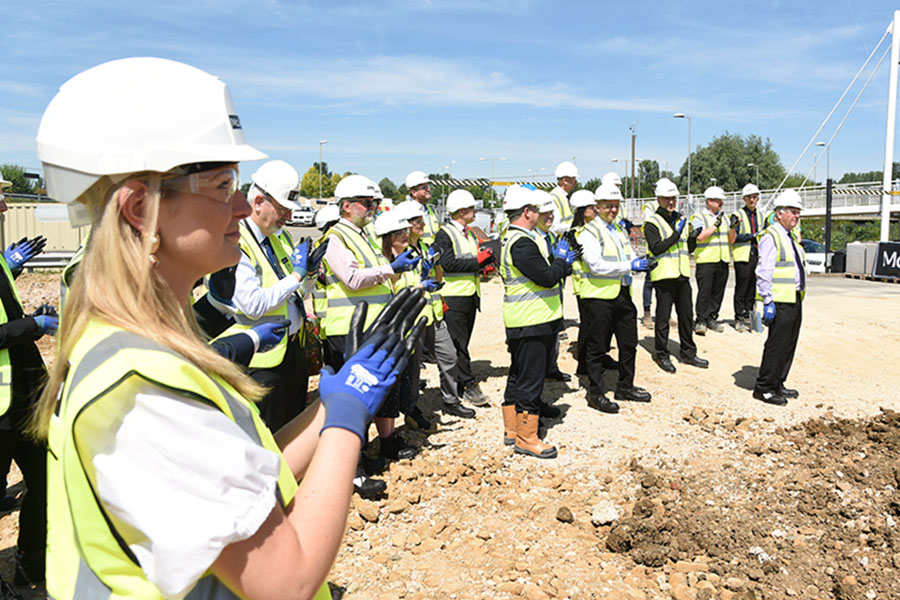 Cutting first sod construction Banbury
