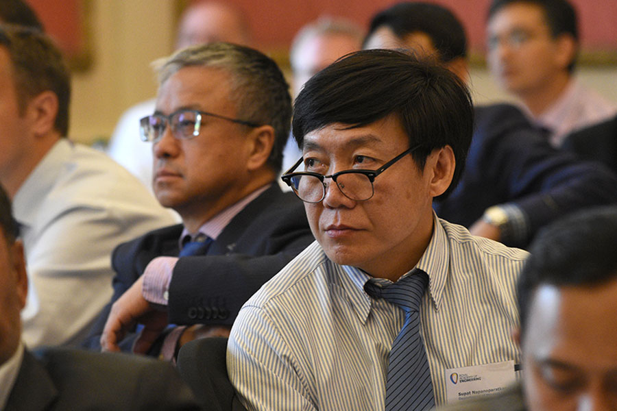 listening and looking at conference