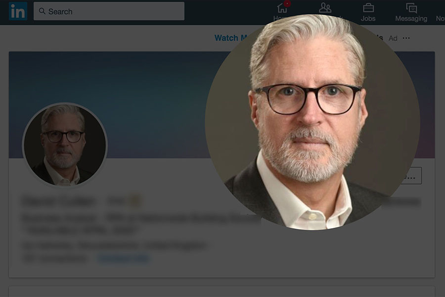 Linkedin headshot profile page
