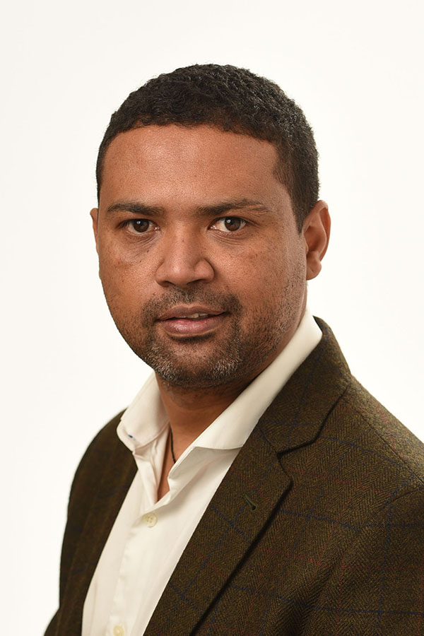 business headshot on white background