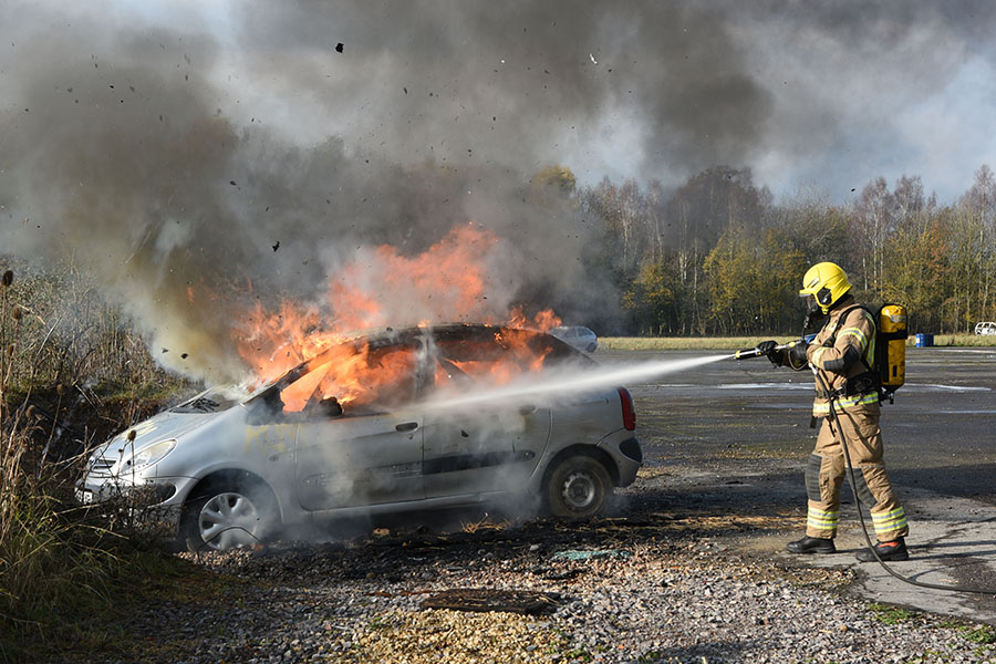 car fire test