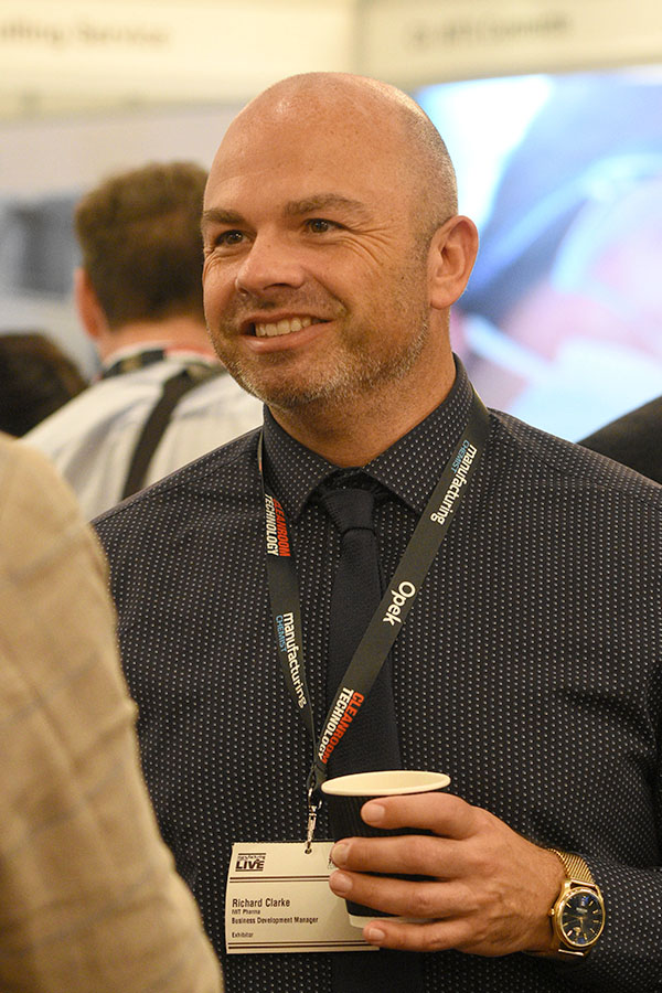 Conference delegate chatting